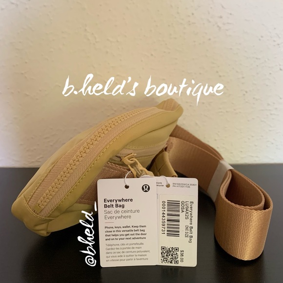 lululemon Everywhere Belt Bag *Extended Strap Golden Sand Yellow OS New NWT - Picture 3 of 14